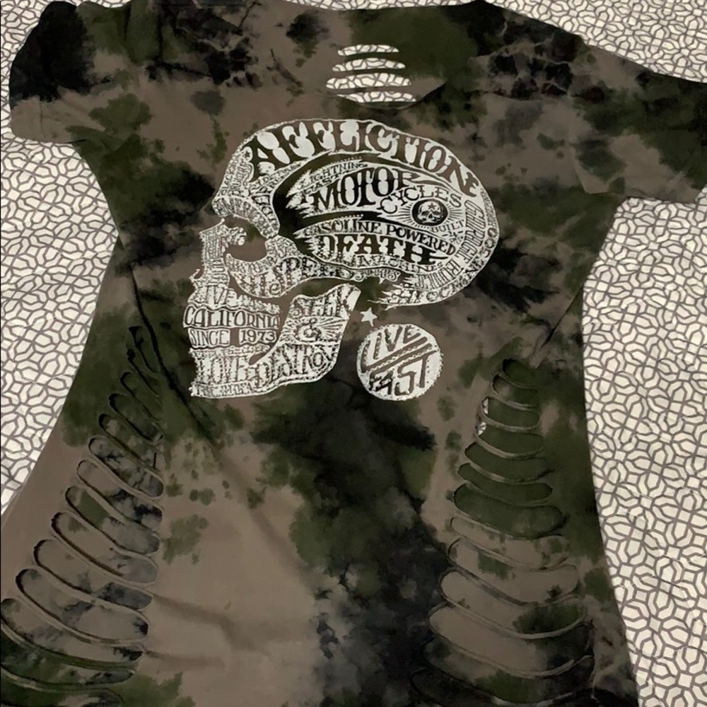 Camo destroyed Affliction shirt